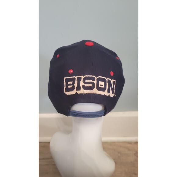 Vintage Howard University Hat Bison Logo HBCU Snapback Cap Blue Red Made in... - Picture 3 of 8